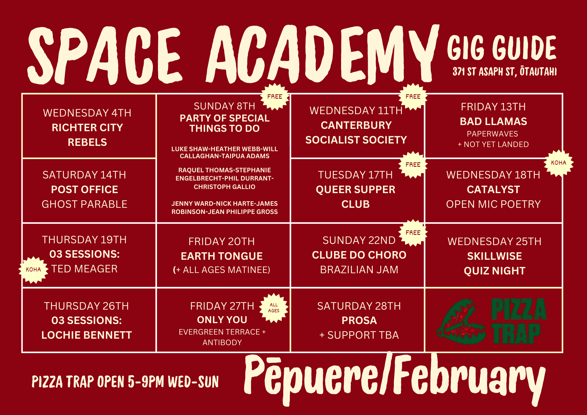 Gig Guide - February 2026