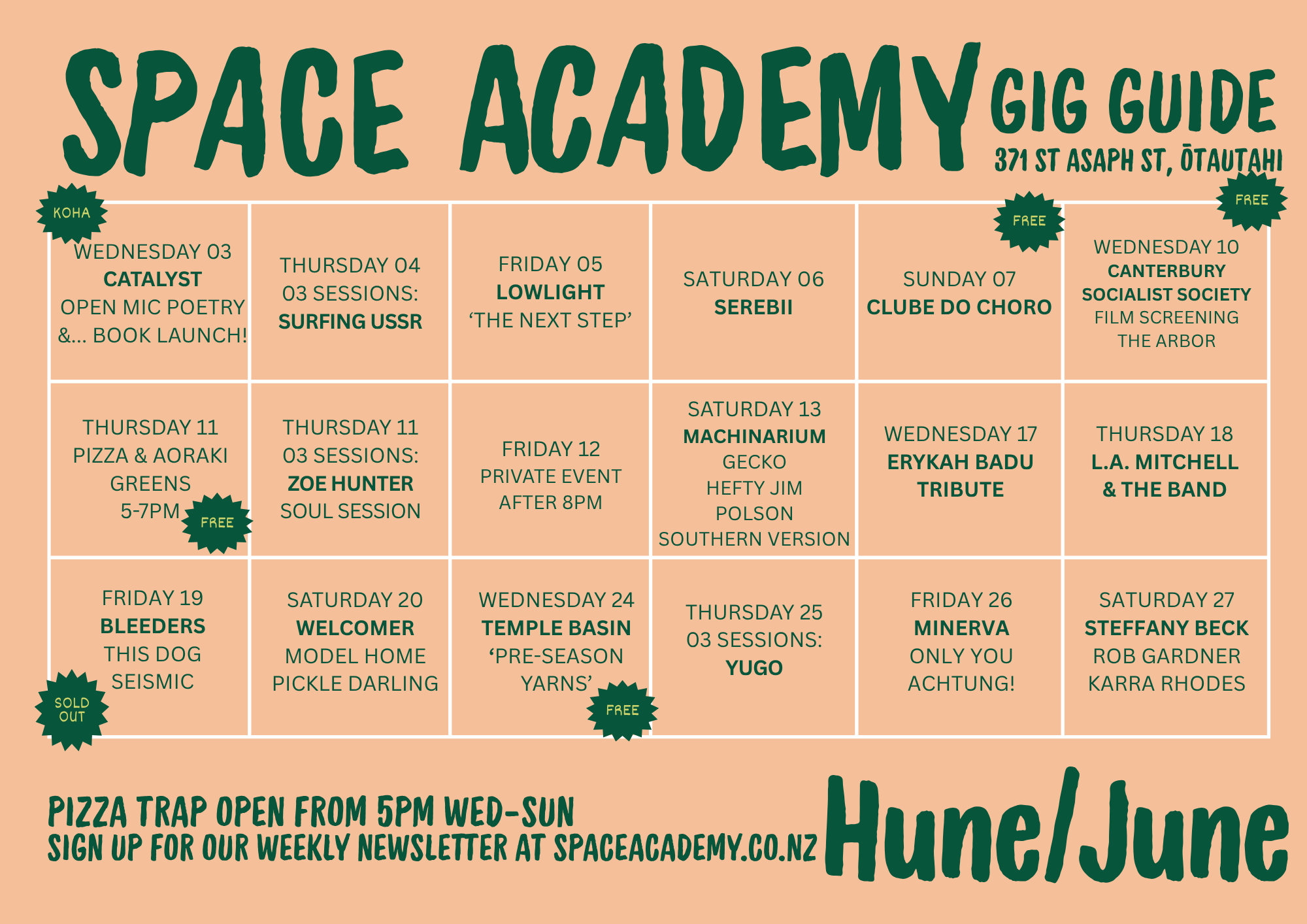 Gig Guide - June 2026