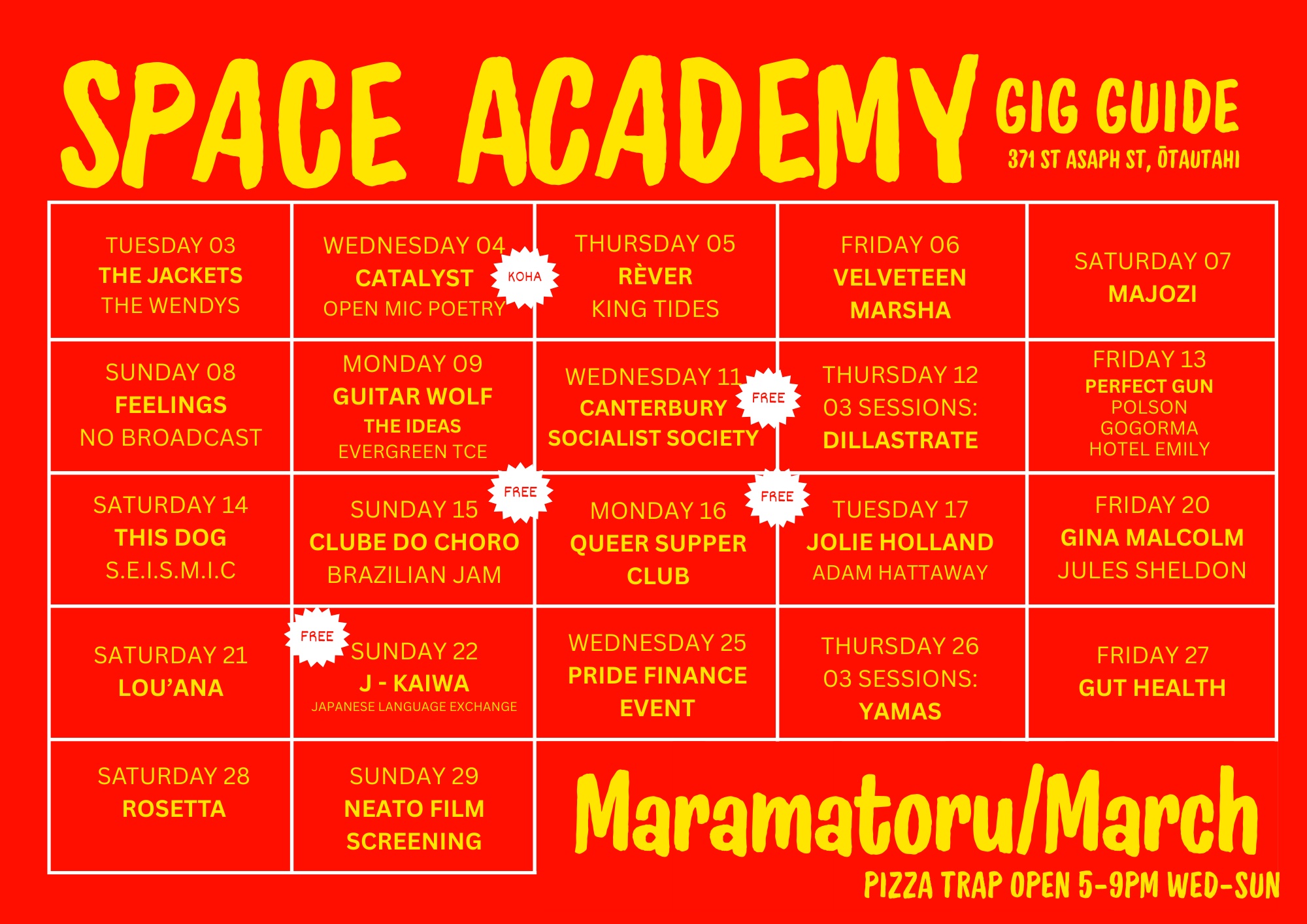 Gig Guide - March 2026